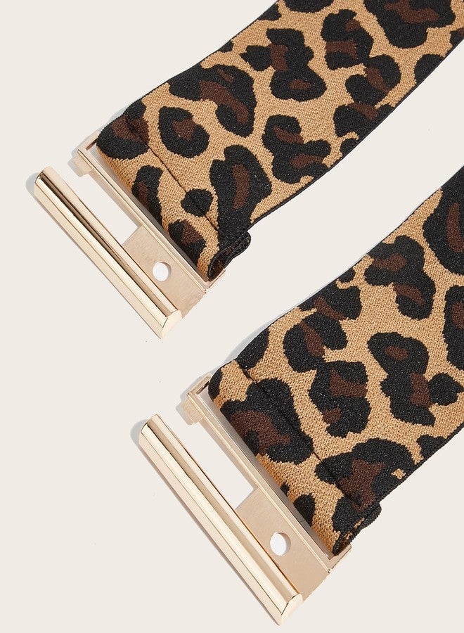 PKRFCJ Leopard Belts for Women, 2 Pcs Cheetah Print Belt for Dresses Skirts and More Leopard Belts for Women Unique Buckle Design Fashion Leopard Print Retro - Image 4